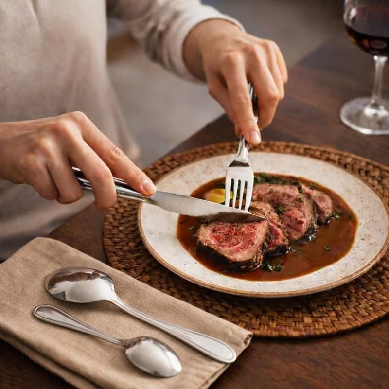 Conjunto de Talheres de Aço Inoxidável com 48 Peças